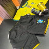 KIT COPA DO MUNDO (BRASIL) - CAMISA + ESTAMPA+ BERMUDA +BRINDE (COPO TERMICO)