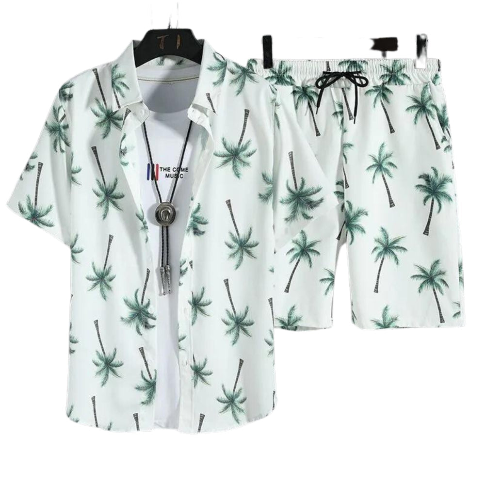 Conjunto Havaiano Camisa + Shorts Masculino